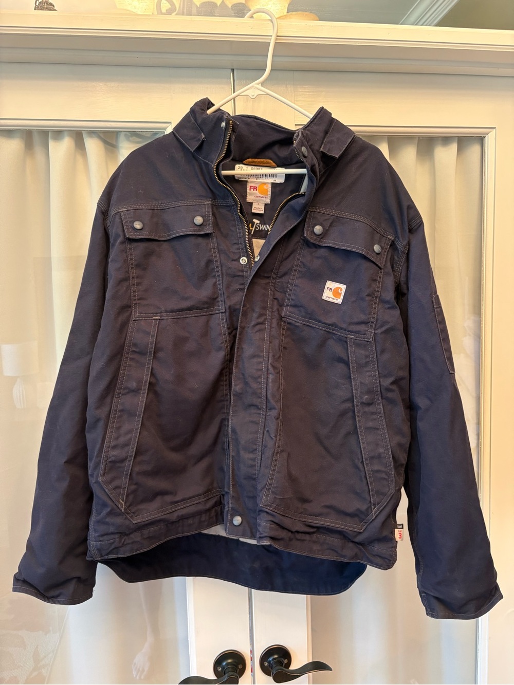 Carhartt FR CAT 3 Navy Lined Full Zip Work Jacket Men’s L 42" Chest